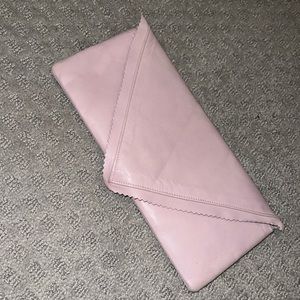 Pink leather clutch 🌸👛